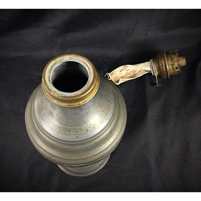 1940s Large Oil Lamp - Pewter, No Hallmark For Sale In New York - Image 6 of 7