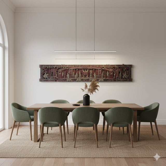 Chinese Vintage Dimensional Opera People Horses Carving Wood Wall Art For Sale - Image 10 of 10