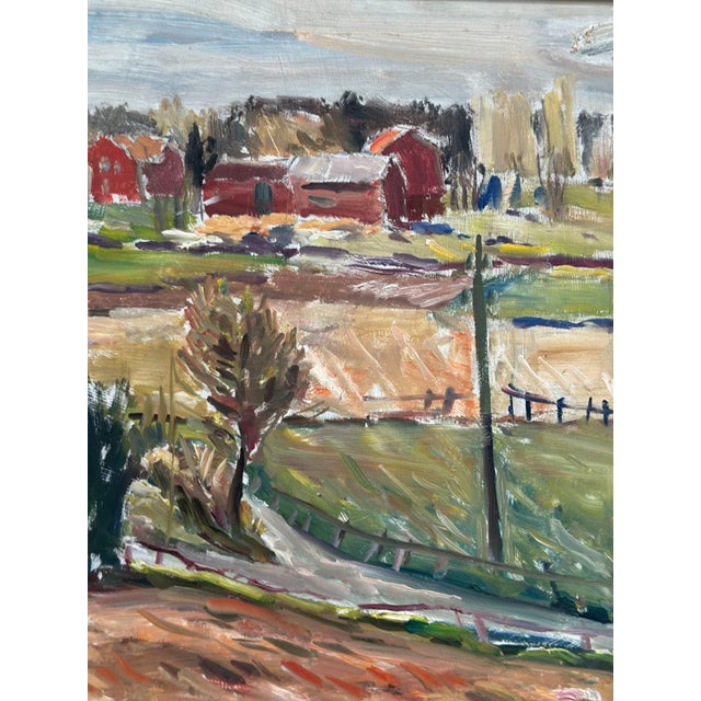 Alexander Roos, Landscape, 1950s, Oil Painting on Panel, Framed For Sale - Image 15 of 18