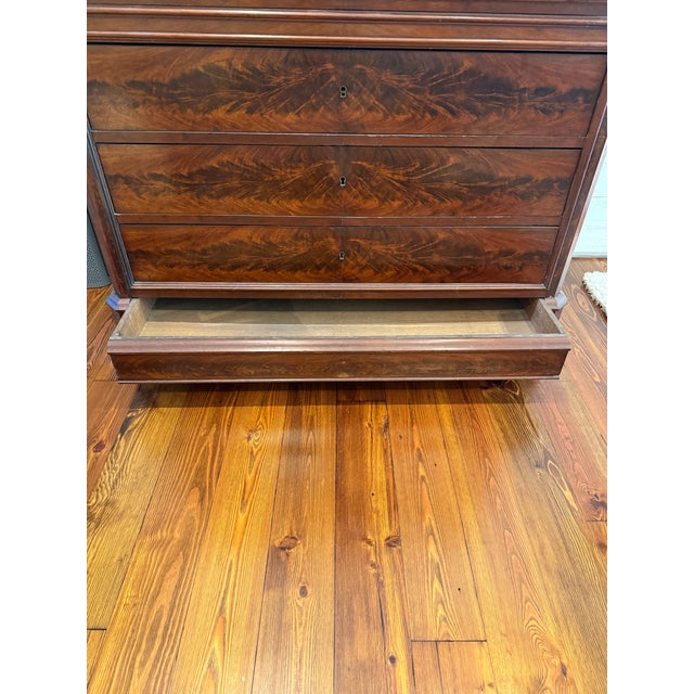 Brown 19th Century French Flame Mahogany Marble Top Secretaire a Abattant For Sale - Image 8 of 12