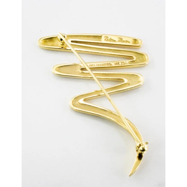 Arts & Crafts Tiffany & Co. Picasso Large Zig Zag 18k Yellow Gold Scribble Pin/Brooch, 31 Gm For Sale - Image 3 of 18