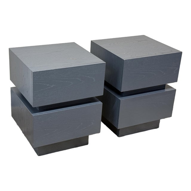 Lawson-Fenning Stacked Box Nightstands, Pair For Sale
