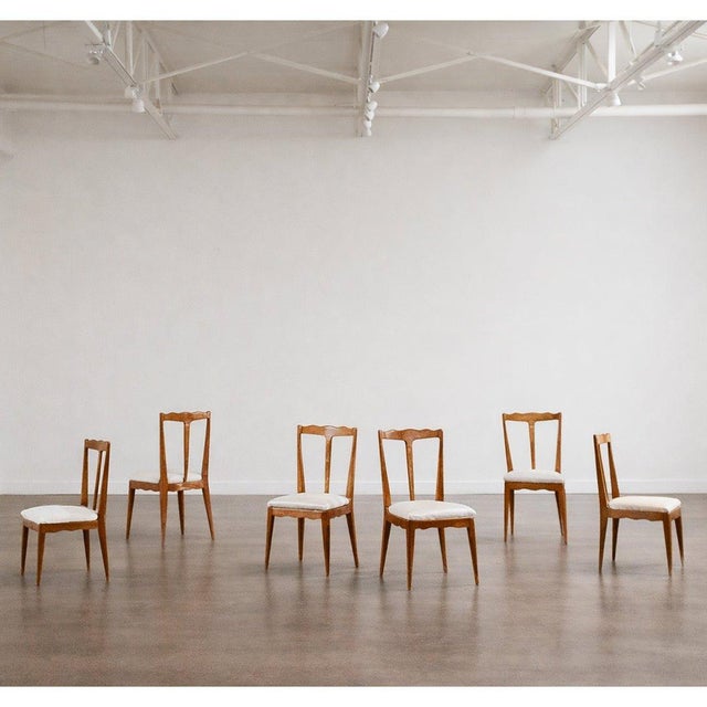 1950s 1950s A Set of Six Italian Sculptural Dining Chairs For Sale - Image 5 of 5