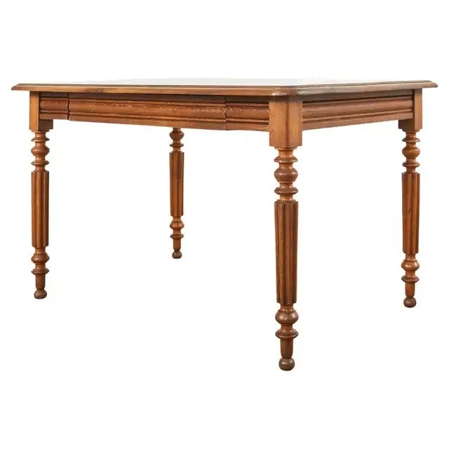 19th Century Louis Phllippe Style Oak Writing Table or Desk For Sale - Image 13 of 13