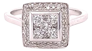0.50 Carat Diamond White Gold Ring, Size 5