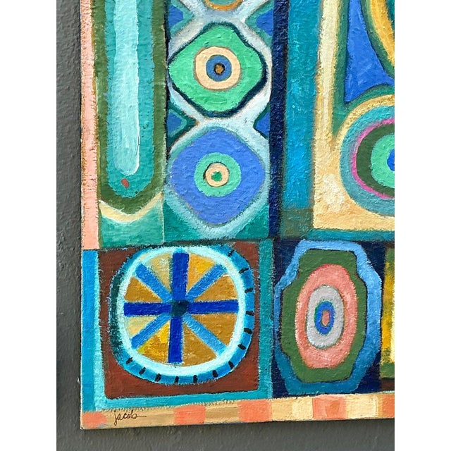 Vintage Original Abstract Oil Painting on Canvas For Sale - Image 10 of 10