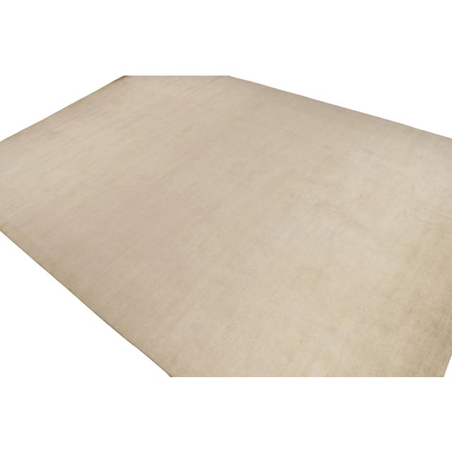 Contemporary Rug & Kilim’s Solid Beige-Brown Rug in Tone-On-Tone Contemporary Style For Sale - Image 3 of 7