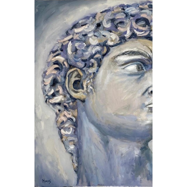 Textile Modern Portraiture - David Portrait Oil on Canvas For Sale - Image 7 of 10