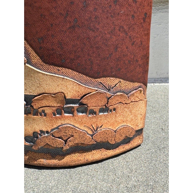 Rustic Vintage Rick Schlag Signed Southwestern Studio Pottery Vase 10.25″ H For Sale - Image 3 of 9
