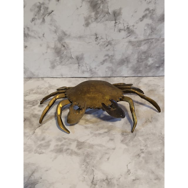 Japonisme Articulate Brass Crab Catchall For Sale - Image 3 of 13