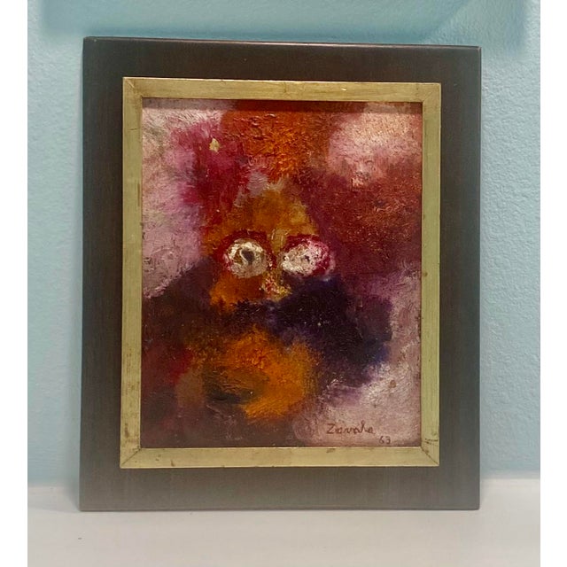 Enrique Zavala Aguilar Mexican Artist Original 1960s Abstract Painting For Sale - Image 10 of 10