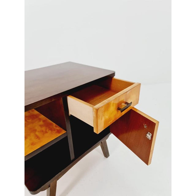 Wood Mid-Century German Beech and Walnut Nightstand from WK Möbel, 1960s For Sale - Image 7 of 10