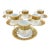 Vintage Black & Gold Harlequin Porcelain Espresso Cups & Saucers, Set of 6 For Sale
