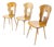 Set of Three Mid Century Swedish Modern Molded Birch Plywood Chairs Dowels Legs For Sale