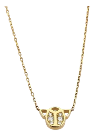Cartier Diamond Scarab 18k Yellow Gold Pendant Necklace