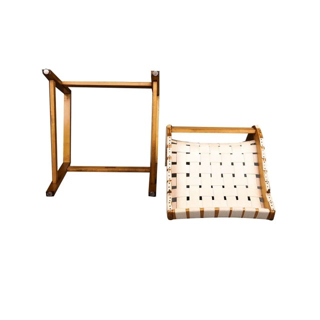 Mid Century Vintage Jens Risom Knoll Webbed Armchair For Sale - Image 4 of 11