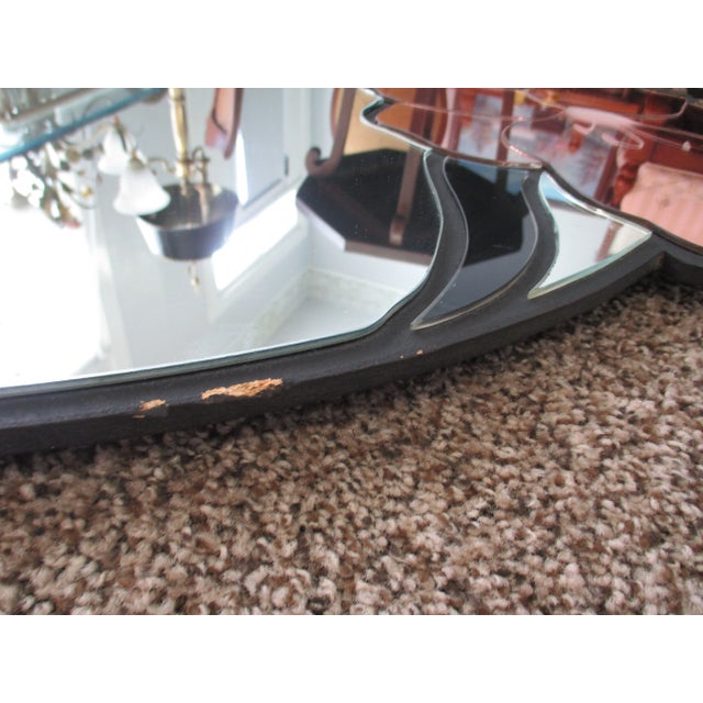 Mid Century David Marshall Black & Lavender Round Iris Design Mirror For Sale In Columbia, SC - Image 6 of 10