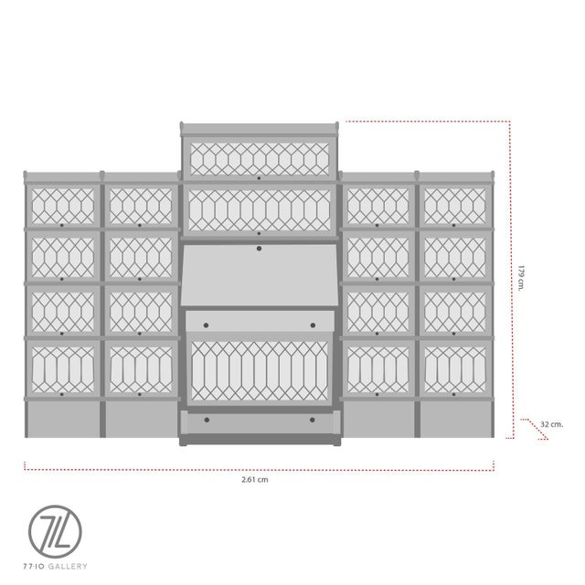 Early 20th Century Rare Macey Sectional Bookcase made in Tiger Oak w/ Leaded Glass Doors. For Sale - Image 12 of 18