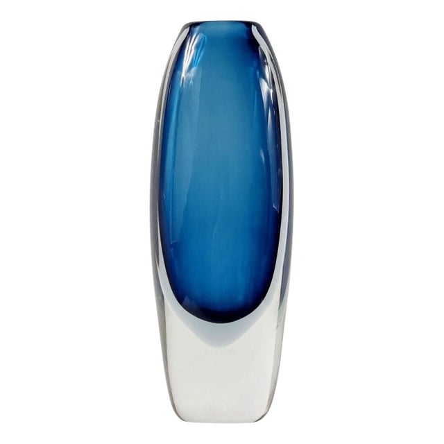 Large Mid-Century Sommerso Glass Vase by Vicke Lindstrand for Kosta, Sweden, 1960s For Sale