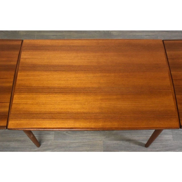 Danish Modern Teak Draw Leaf Dining Table For Sale - Image 4 of 10