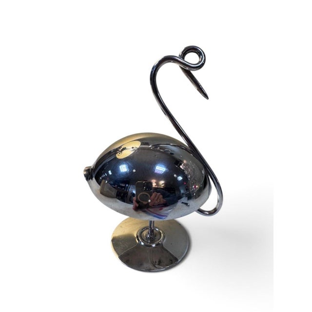 1930s Vintage Art Deco Napier Silver-Plate Swan Cocktail Pick Holder With Original Box For Sale - Image 5 of 6