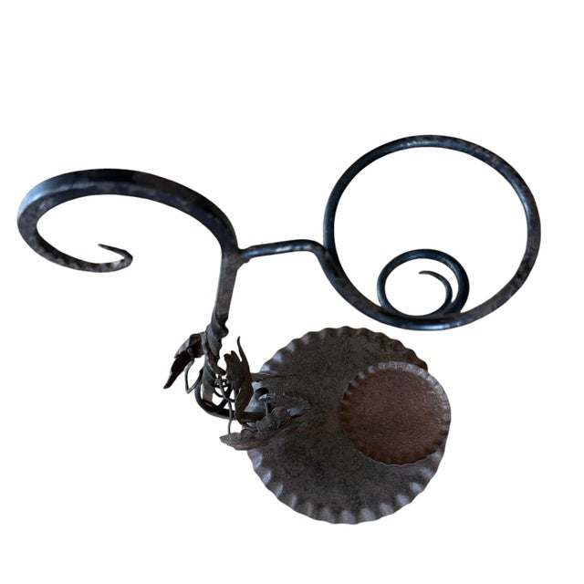 Metal Vintage Original Patina Decanter Holder With Leaves For Sale - Image 7 of 7