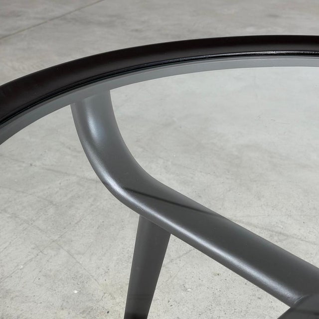 Round Semi-Matte Black Lacquered Coffee Table by Nicolay Diulgheroff, Italy, 1950s For Sale - Image 10 of 12