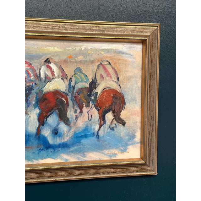 Richard Ingelsson, Jockeys, 1975, Oil on Canvas, Framed For Sale - Image 14 of 18