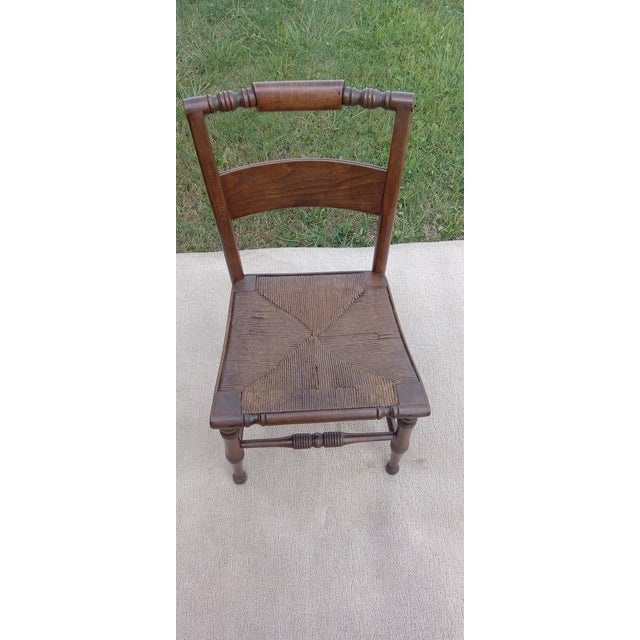 1920s Italian Style Rush Seating With Amish Finish For Sale - Image 4 of 10