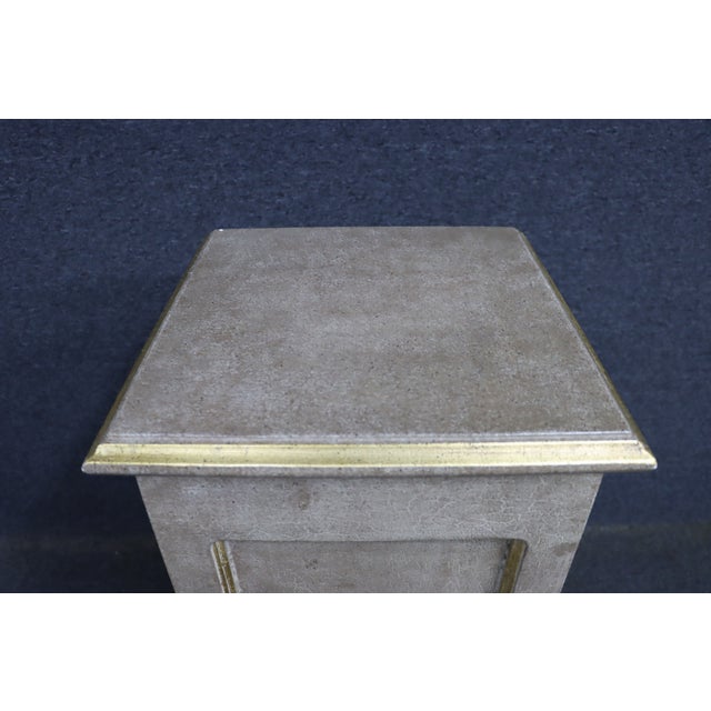 Wood Hollywood Regency Painted Pedestal Stand For Sale - Image 7 of 12