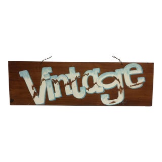 VINTAGE Hand Painted Folk Art Sign by Michael Toupe For Sale