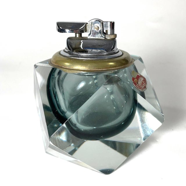 Mid 20th Century 1960s Italian Art Glass Murano Sommerso Smoke Glass Table Lighter by Flavio Poli for Seguso For Sale - Image 5 of 10