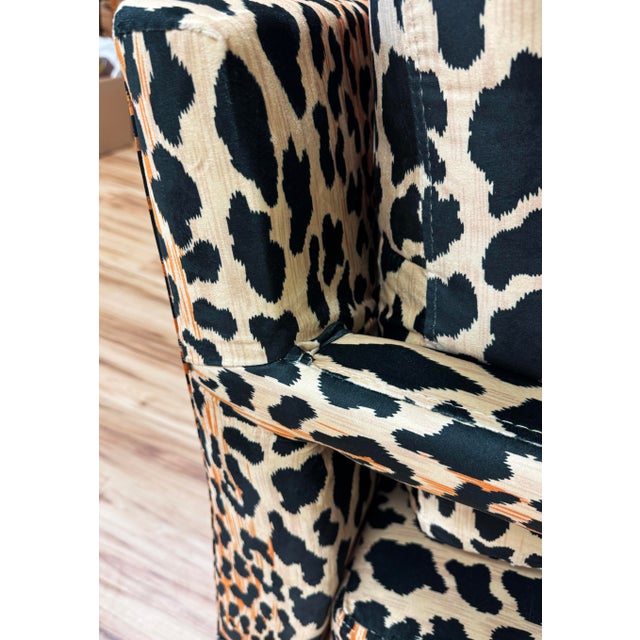 Modern Velvet Leopard Print Parsons Lounge Chair For Sale - Image 10 of 13