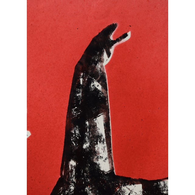 Ernst Bräuer, Three Horses Against Red, 1963, Monotype Paint For Sale - Image 10 of 12