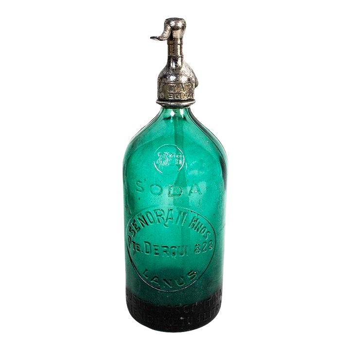 Vintage Dark Green Glass Seltzer Bottle From Argentina Chairish