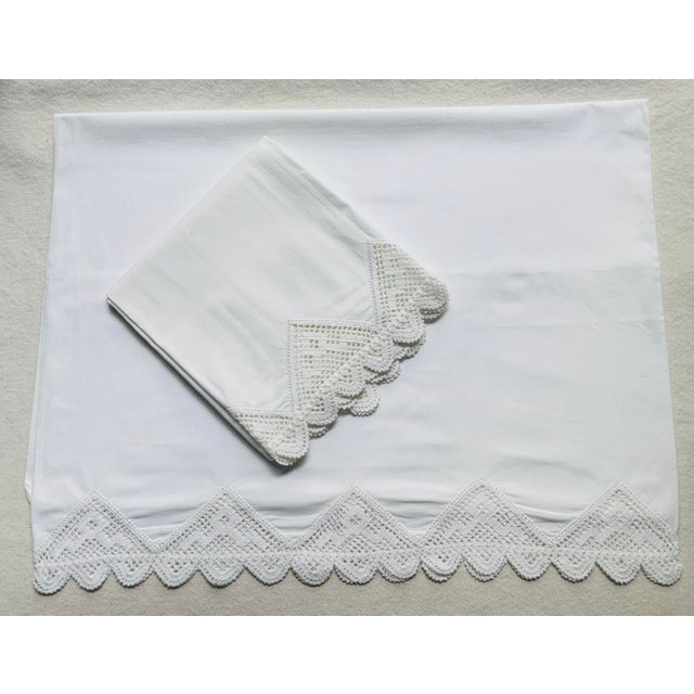 1930s 10 Antique Cotton Pillowcases — Crochet, Whitework & Monogram — Nantucket Estate, C. 1930s For Sale - Image 5 of 18