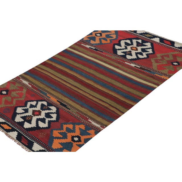 Tribal Vintage Persian Kilim Rug in Polychromatic Geometric Patterns by Rug & Kilim For Sale - Image 3 of 8