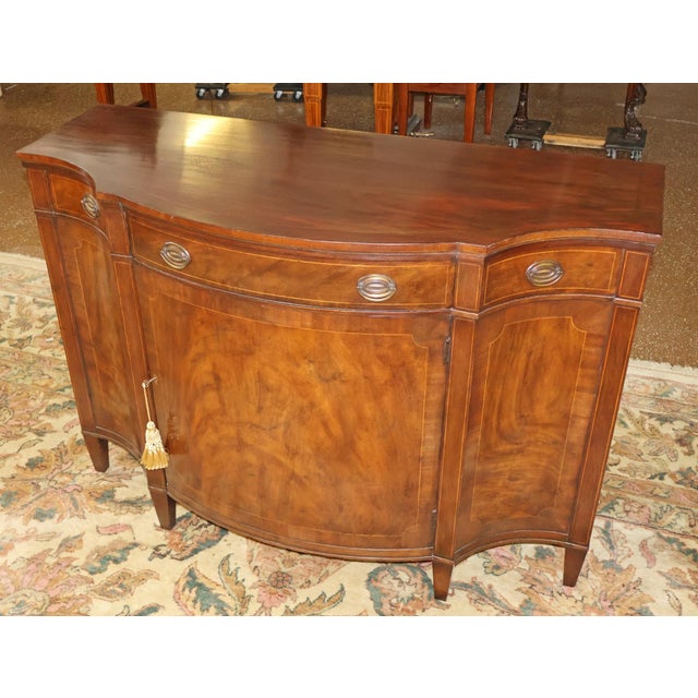 1960s Mid-20th Century Baker Furniture Federal Regency Style Mahogany Sideboard Buffet Server For Sale - Image 5 of 18