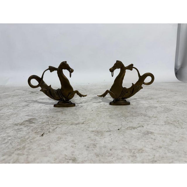 19th Century Fire Dogs Featuring Seahorses, 1880, Set of 2 For Sale - Image 10 of 12