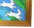 Original one-of-a-kind folk art oil painting of two bunnies, rabbits, hares running on an artist's panel. The talented...