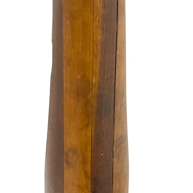 Vintage Texas Folk Art Marquetry Starburst Pedestal End Table | Handcrafted Geometric Inlay | Southwestern Style For Sale - Image 15 of 18