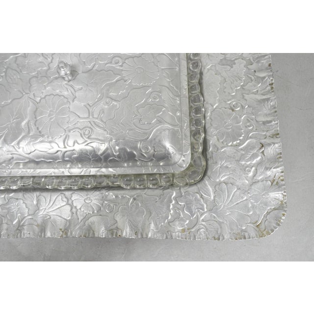 Vintage Art Deco Nouveau Hammered Aluminum Vegetable Relish Serving Platter Tray For Sale - Image 15 of 17