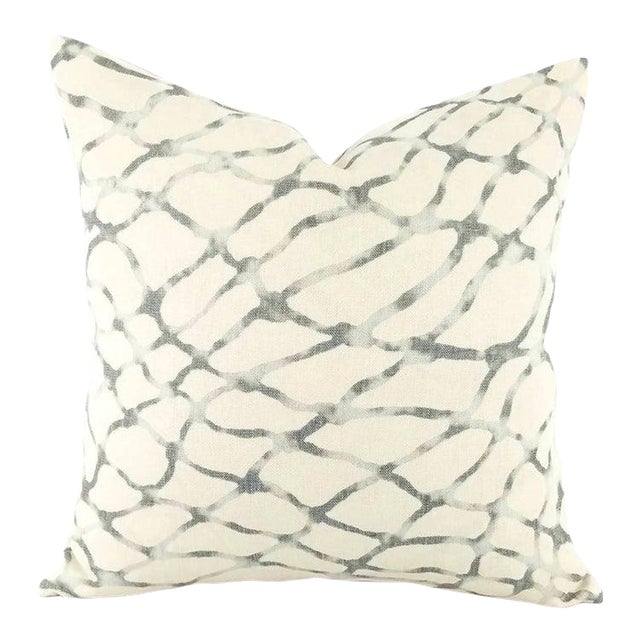 Kravet Jeffrey Alan Waterpolo in the Color Stone Pillow Cover For Sale