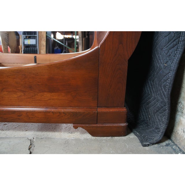 Brown Stickley French Louis Philippe Style Solid Cherry Queen Size Sleigh Bed For Sale - Image 8 of 13