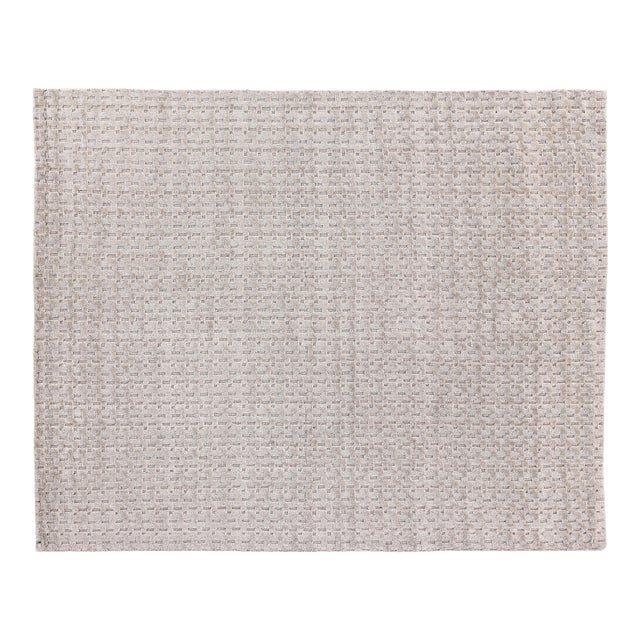 Exquisite Rugs Rothwell Hand Loom Bamboo Silk & Cotton Light Gray - 9'x12' For Sale