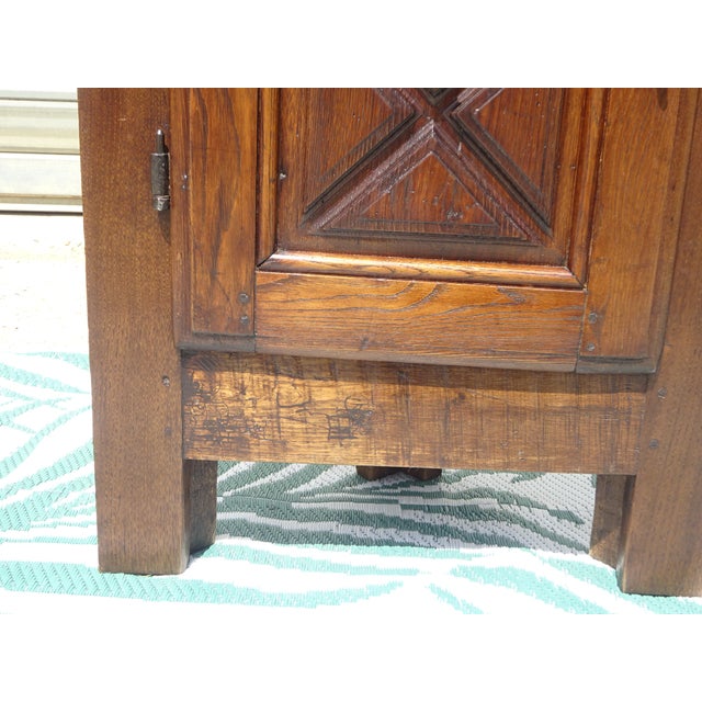 Antique Louis XIII Oak Corner Cabinet For Sale - Image 6 of 18