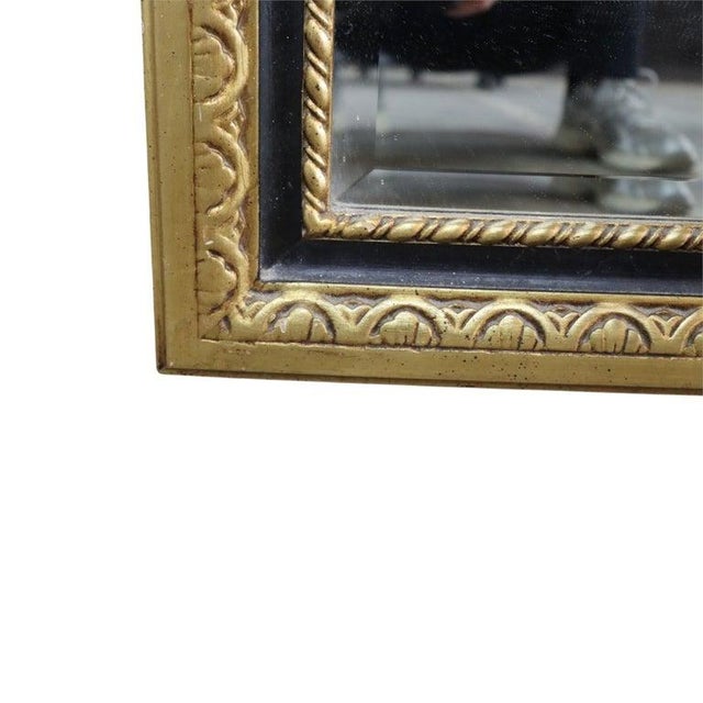 Vintage Italian Louis XV Gold Gilt Wood & Ebonized Pier Mirror C1940 For Sale - Image 9 of 11