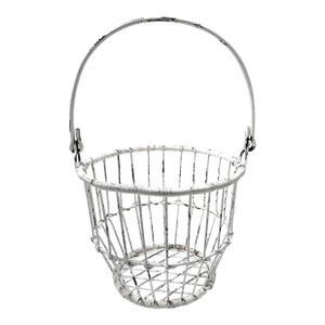Early 20th Century Primitive Wire Egg Basket - Rustic Farmhouse Gathering Basket