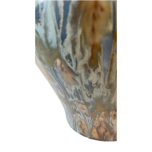 Mid-Century Artisan Signed Ceramic Drip Glaze Urn Vase For Sale - Image 12 of 13