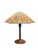 Excellent example of a Miller lamp base from 1910s or 1920s with new cord and plug. The prairie style shade is orange mica...